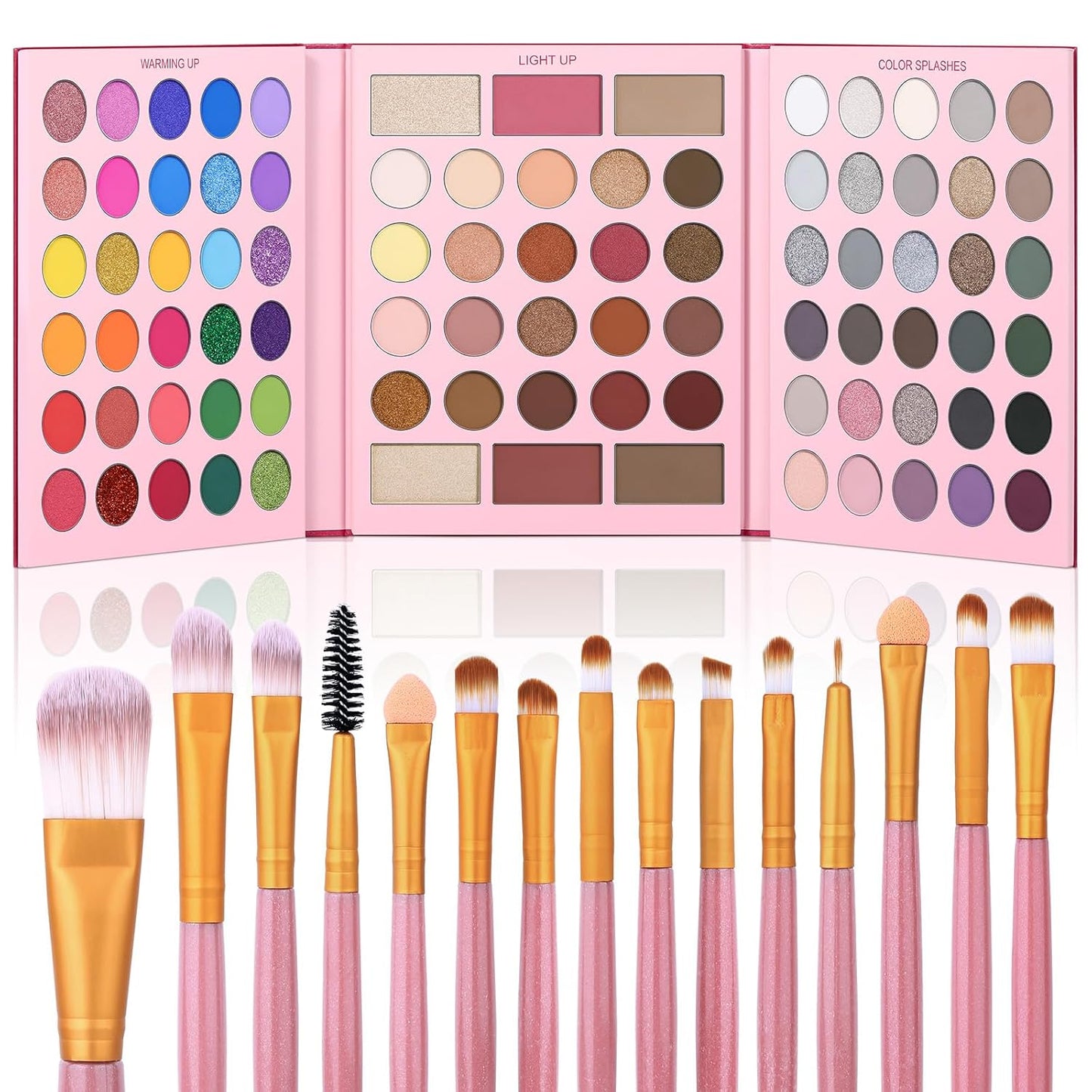 UCANBE 86-Color Eyeshadow Palette & 15-Piece Brush Set - Ultimate Makeup Kit for Stunning Looks, Perfect Valentine’s Day Gift!