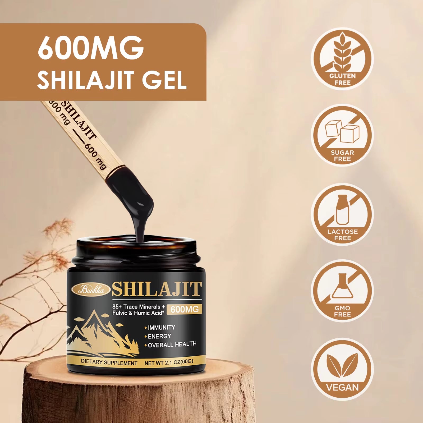 100% Pure Natural Original Shilajit Resin Himalaya Support Hormone Balance for Men & Women Support Immunity,Heart & Skin Health