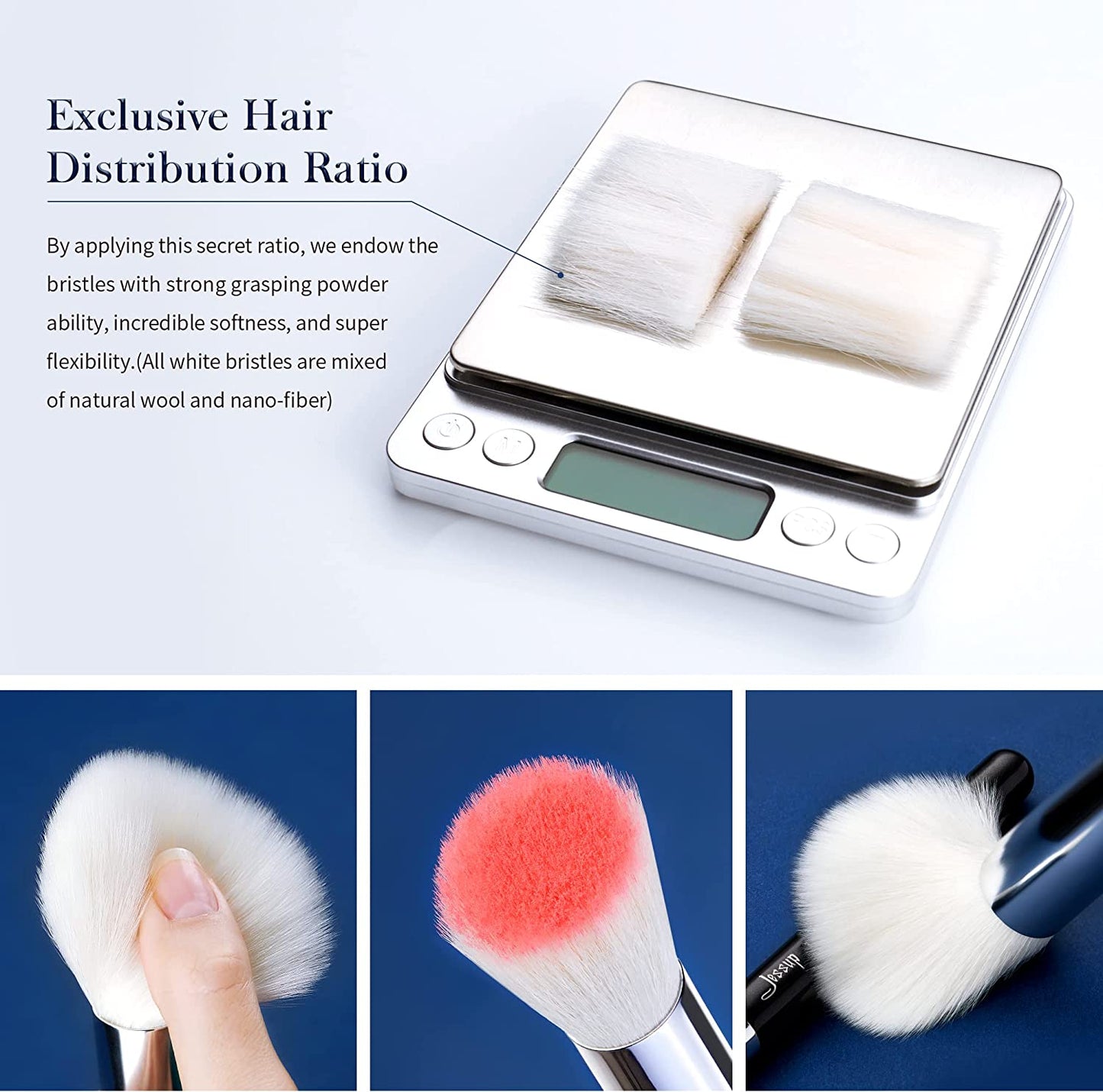 Jessup 25Pcs Professional Makeup Brush Set Foundation Powder Concealer Eyeshadow Blending Blush Highlighter Natural-Synthetic Hair Brushes (Black/Silver),T175