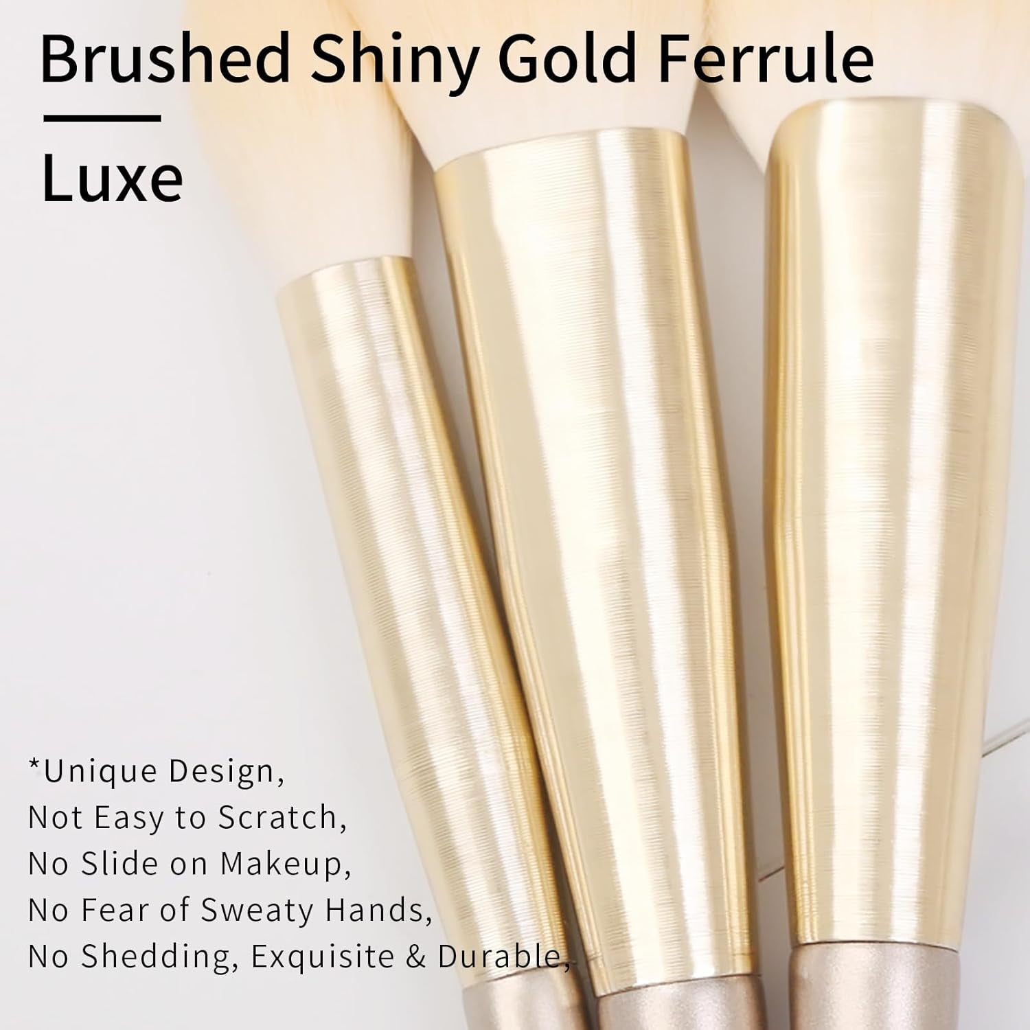 ENZO KEN Natural Hair Makeup Brush Set Professional, Fox Hair Makeup Brushes Set with Case, Gold Cosmetic Brushes Makeup Set, Natural Makeup Brushes, Natural Hair Make up Brushes Set Professional.