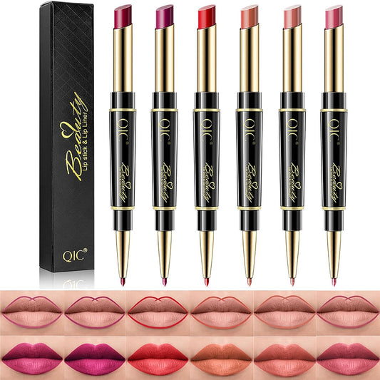 Ultimate 6-Piece Lip Liner & Lipstick Set - Vibrant Colors for Every Occasion!