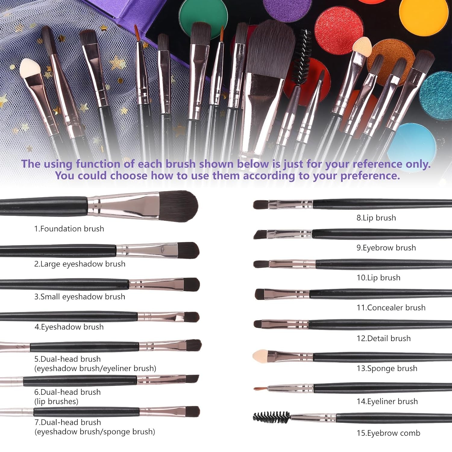UCANBE 86-Color Eyeshadow Palette & 15-Piece Brush Set - Ultimate Makeup Kit for Stunning Looks, Perfect Valentine’s Day Gift!