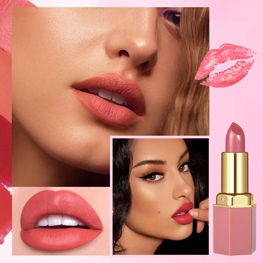 6-Piece Matte Velvet Lipstick Set with Pearlescent Glitter - Perfect Valentine's Day Gift in 6 Stunning Colors