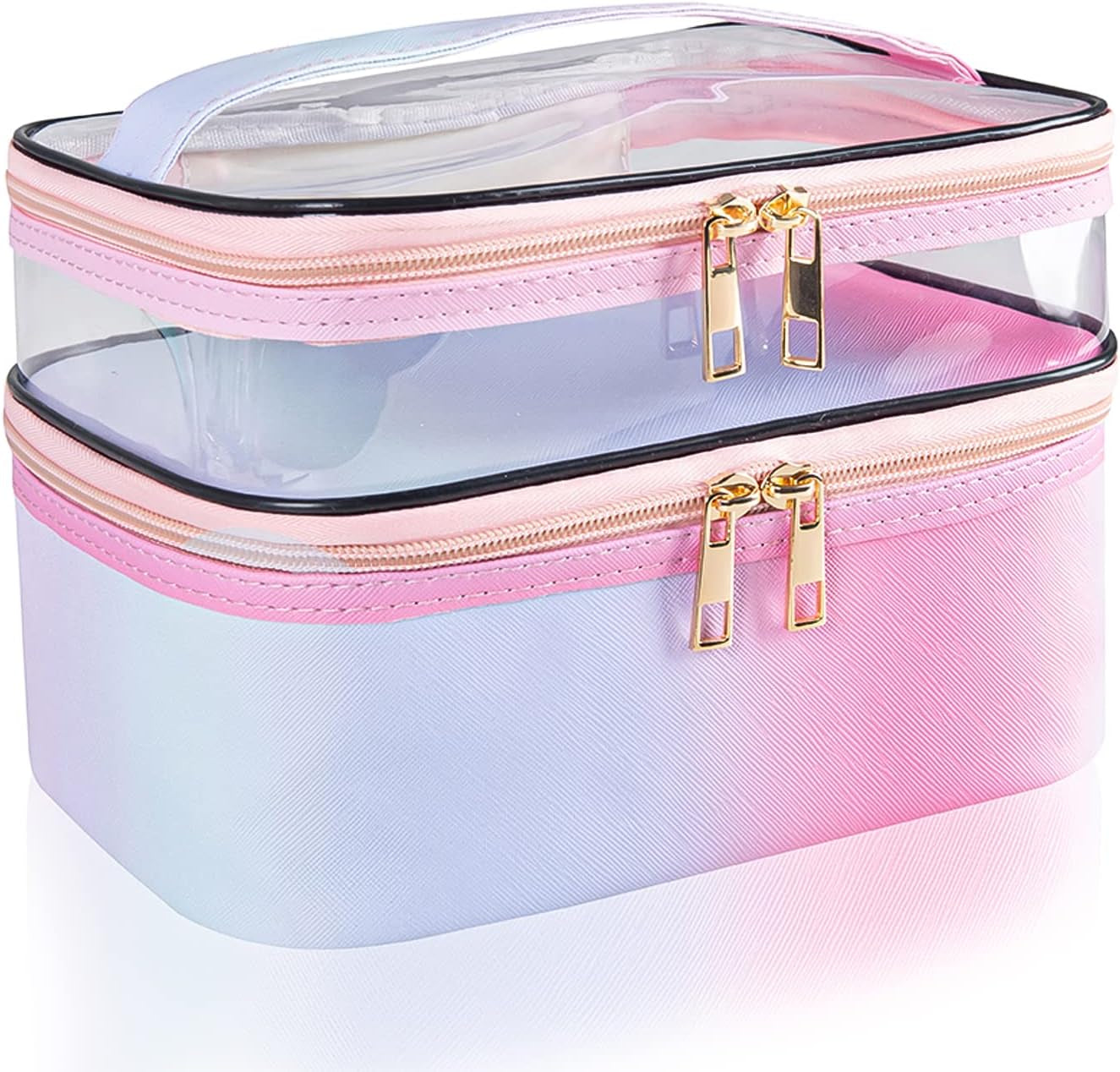 Travel Makeup Bag Makeup Organizer Bag Cosmetic Bag Makeup Bags for Women Cosmetics Cases Portable Waterproof Foldable Black