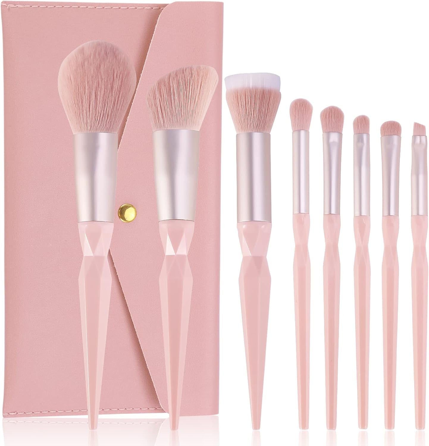 ENZO KEN Natural Hair Makeup Brush Set Professional, Fox Hair Makeup Brushes Set with Case, Gold Cosmetic Brushes Makeup Set, Natural Makeup Brushes, Natural Hair Make up Brushes Set Professional.