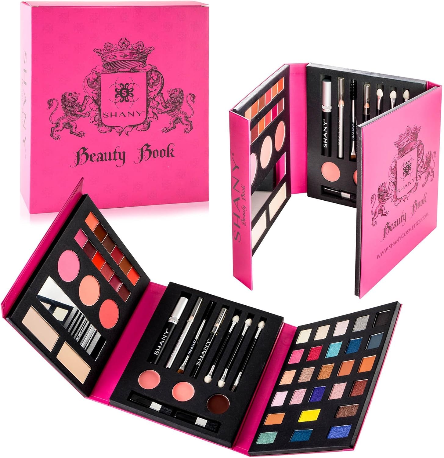 SHANY Beauty Book Makeup Kit All in One Travel Makeup Set - 35 Colors Eye Shadow, Eye Brow Makeup, Makeup Blushes, Powder Palette,10 Lip Colors, Eyeliner Pens & Makeup Mirror - Holiday Makeup Gift