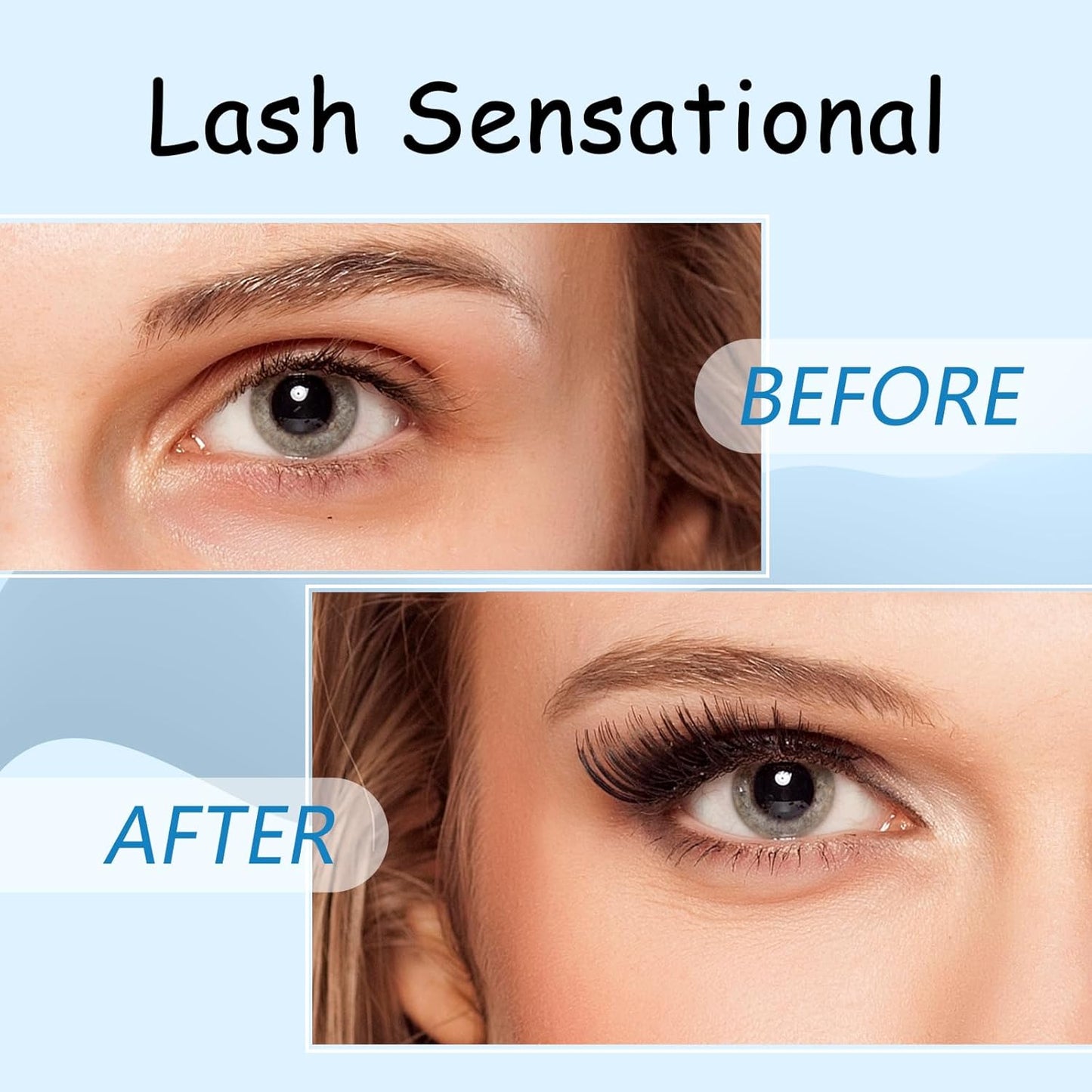 Lash Bond and Seal Waterproof Bond and Seal Lash Glue for Lash Clusters Mascara Wand Cluster Lash Glue Eyelash Bond and Seal Strong Hold for 72 Hours Avoid Stickiness (5Ml+5Ml)