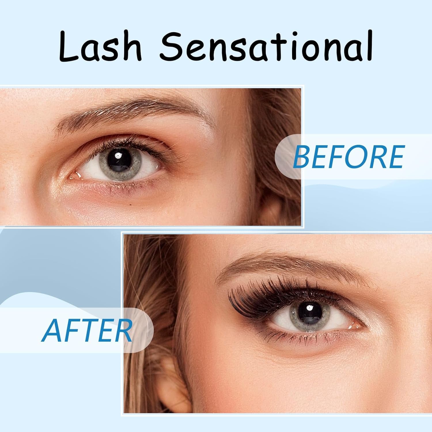 Lash Bond and Seal Waterproof Bond and Seal Lash Glue for Lash Clusters Mascara Wand Cluster Lash Glue Eyelash Bond and Seal Strong Hold for 72 Hours Avoid Stickiness (5Ml+5Ml)