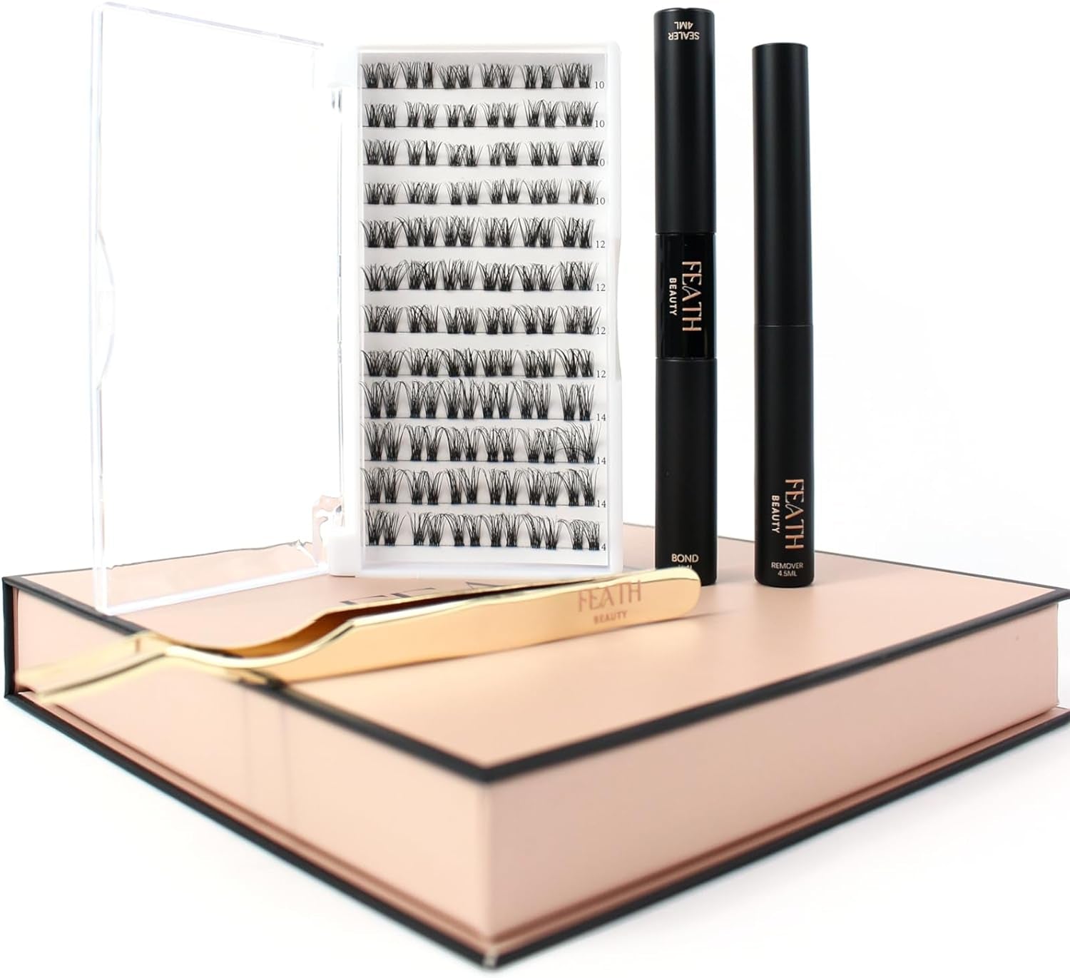 DIY Lash Kit with 72 Premium Lash Clusters, 2-In-1 Bond & Sealer, Remover, Precision Tweezers