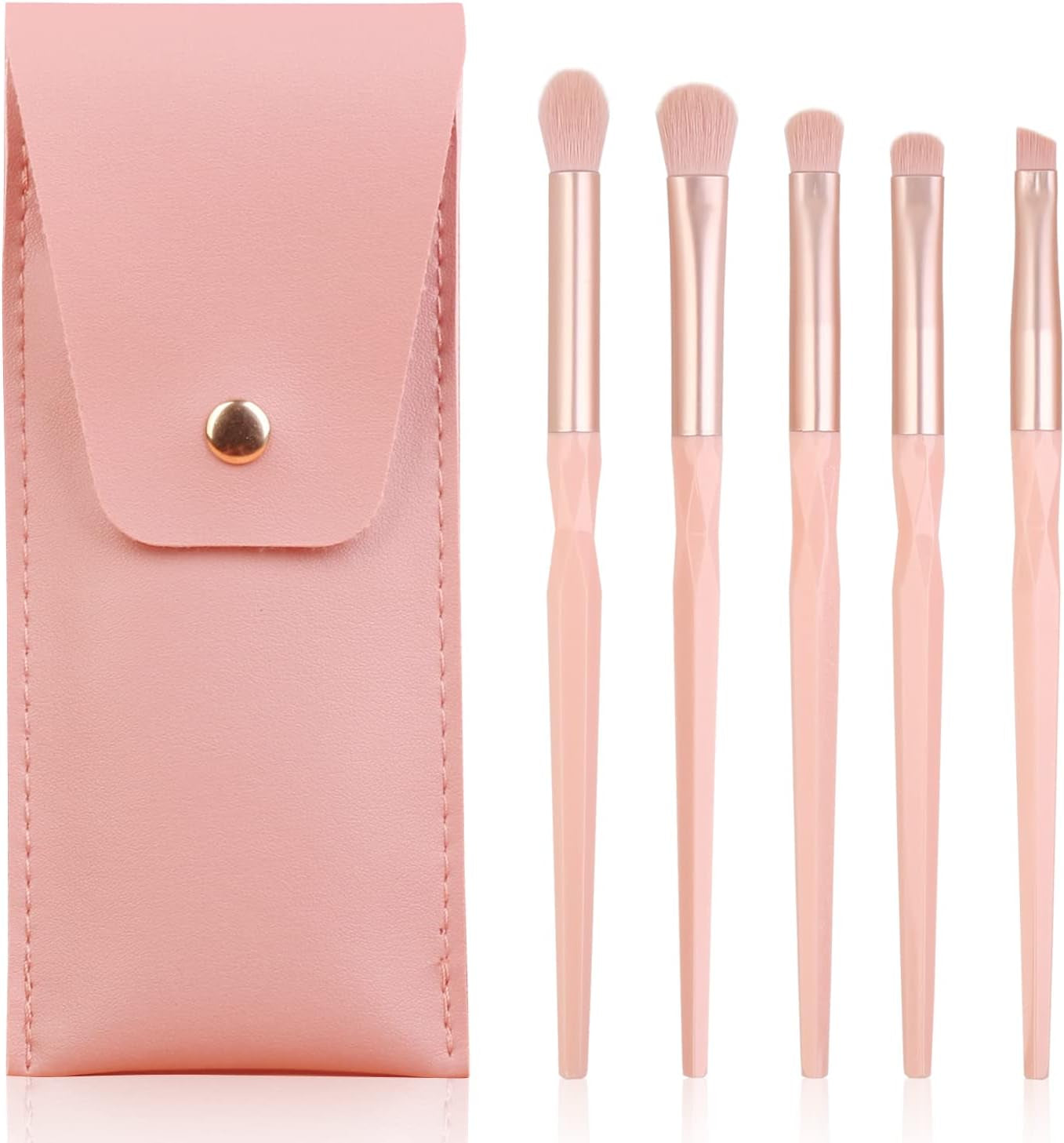 ENZO KEN Natural Hair Makeup Brush Set Professional, Fox Hair Makeup Brushes Set with Case, Gold Cosmetic Brushes Makeup Set, Natural Makeup Brushes, Natural Hair Make up Brushes Set Professional.