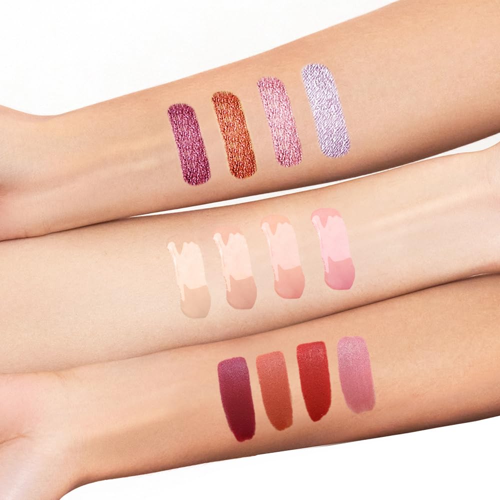 12Pcs Liquid Lipstick Makeup Set, Shades with Metallic Color Lip Stain, Hydrating Lip Oil and Velvet Matte Lipstick Gift Set for Women (SET C)