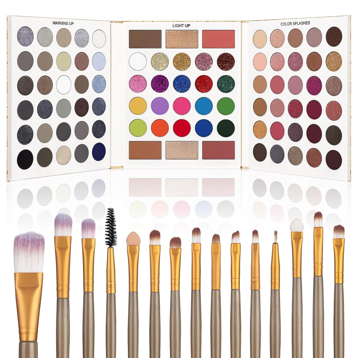 UCANBE 86-Color Eyeshadow Palette & 15-Piece Brush Set - Ultimate Makeup Kit for Stunning Looks, Perfect Valentine’s Day Gift!