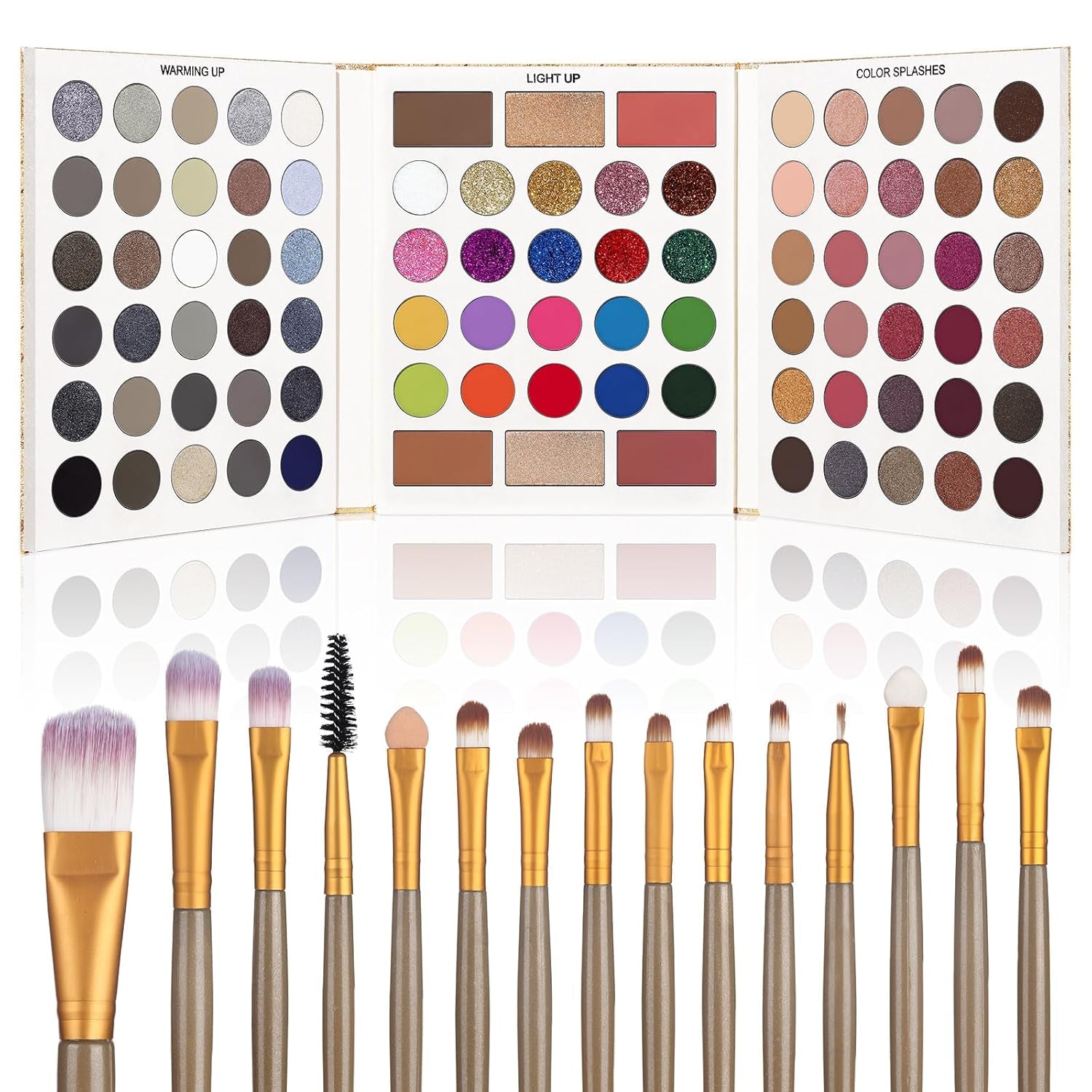 UCANBE 86-Color Eyeshadow Palette & 15-Piece Brush Set - Ultimate Makeup Kit for Stunning Looks, Perfect Valentine’s Day Gift!