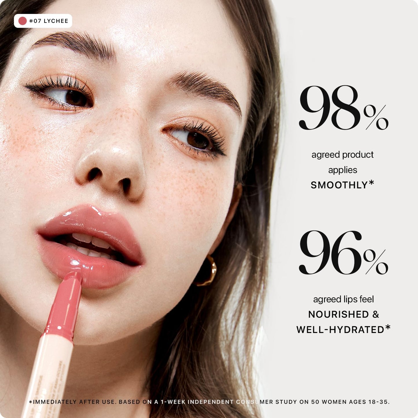 Nature Republic Honey Melting Lip Stick in Lychee - Hydrating Gloss, Moisturizing Balm, Sheer Tint with Shine & Glowy Finish - Korean Makeup Essential