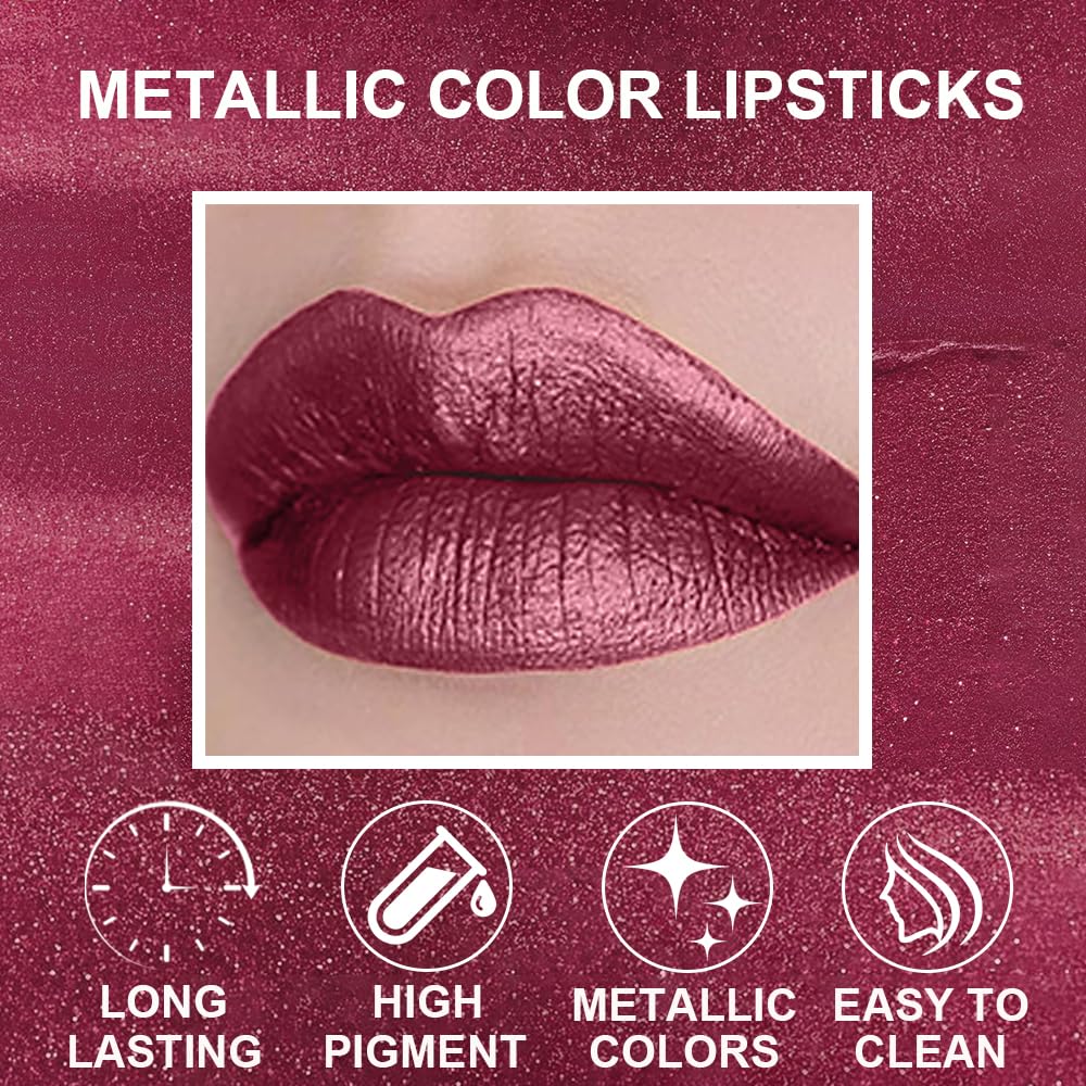 12Pcs Liquid Lipstick Makeup Set, Shades with Metallic Color Lip Stain, Hydrating Lip Oil and Velvet Matte Lipstick Gift Set for Women (SET C)