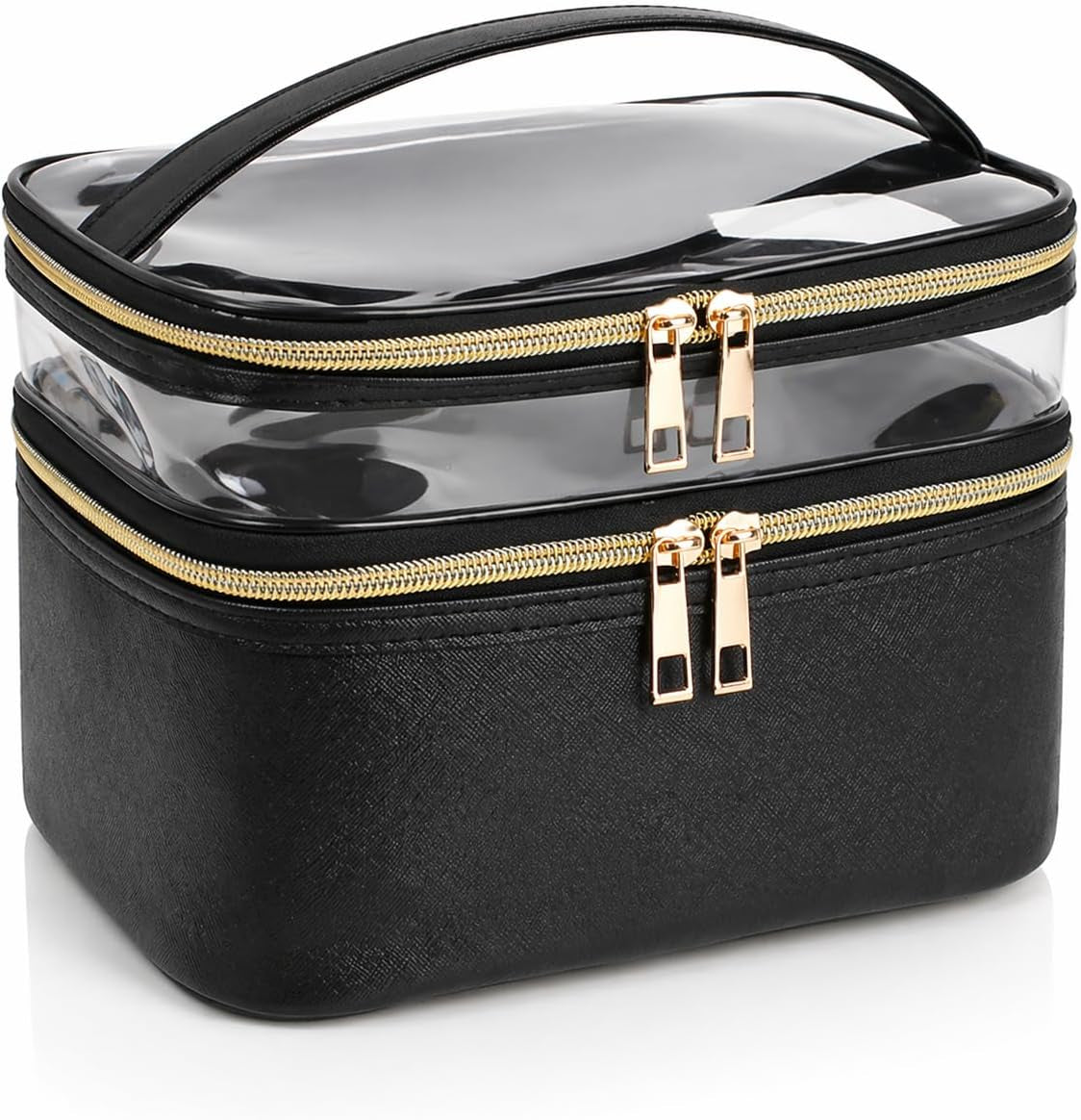 Travel Makeup Bag Makeup Organizer Bag Cosmetic Bag Makeup Bags for Women Cosmetics Cases Portable Waterproof Foldable Black