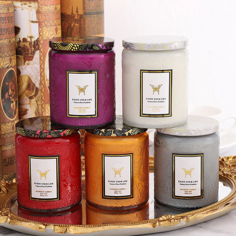 Textured Scented Handcrafted Soy Wax Aromatherapy Candles