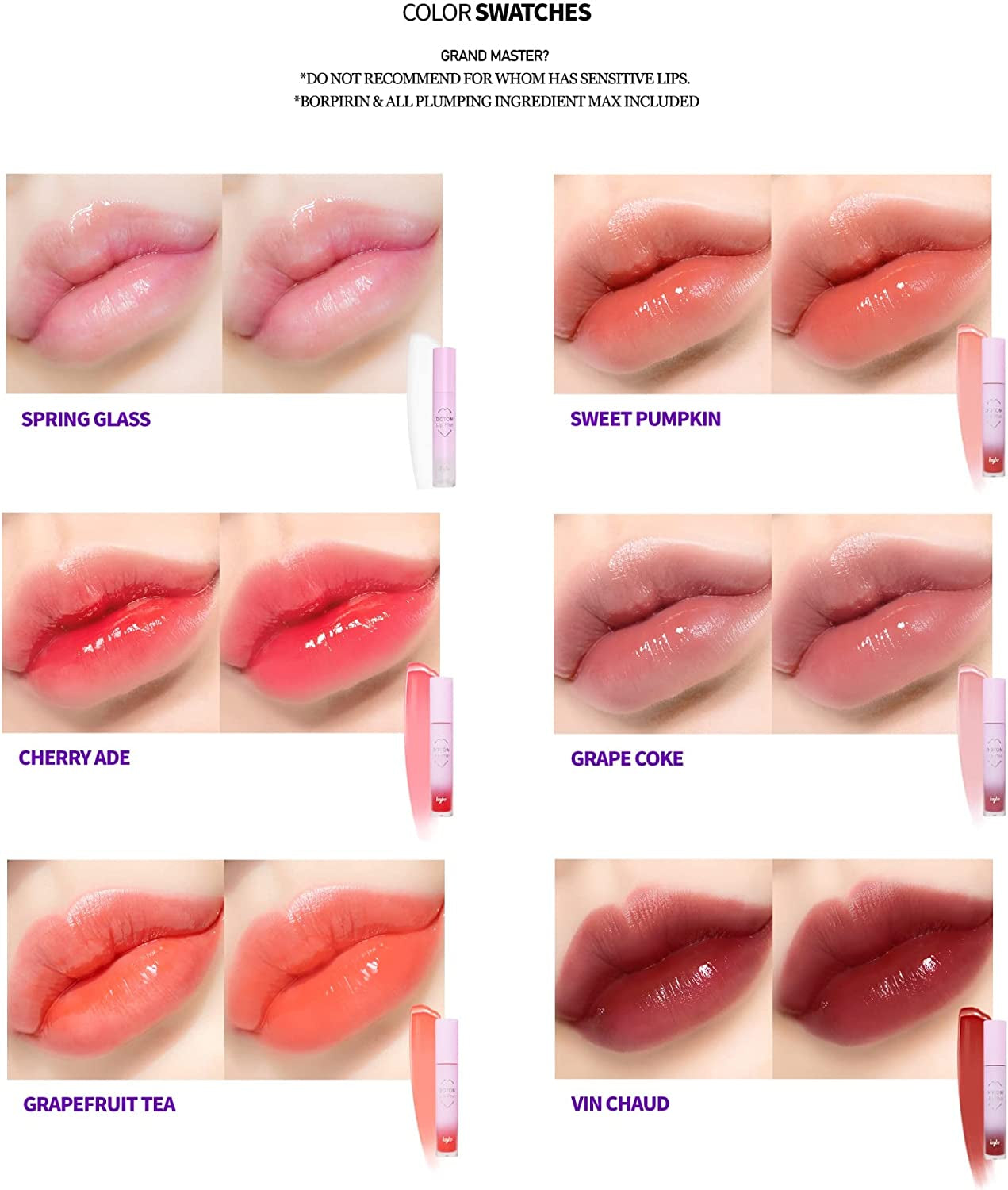 KEYBO Lip Plumper Dotom Lip Plus, 3 Steps Extreme Plumping Clear Lip Gloss by Essence Lip Care Oil & 16 Color Tints from Korean Makeup (08. Winter of Me)