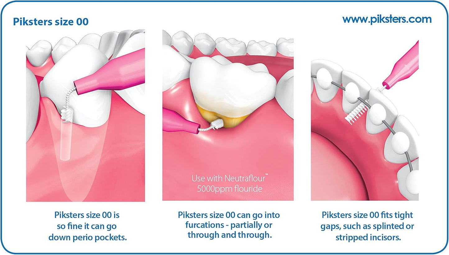 Interdental Brushes (40 Pack, Size 00 (Pink))