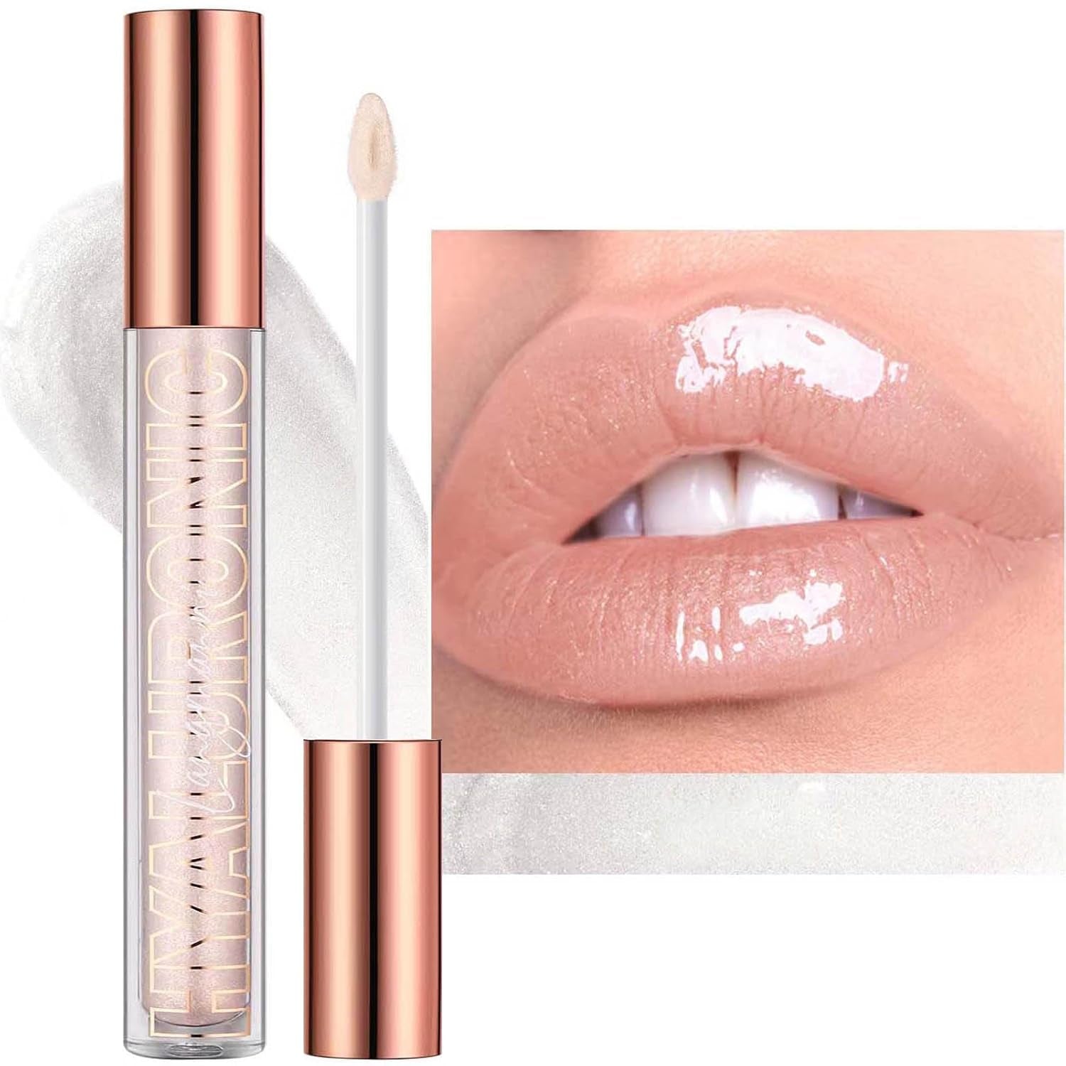 Nude Brown Plumping Glitter Lip Gloss - High Pigment, Long Lasting, Moisturizing Shine for Women & Girls (02#)
