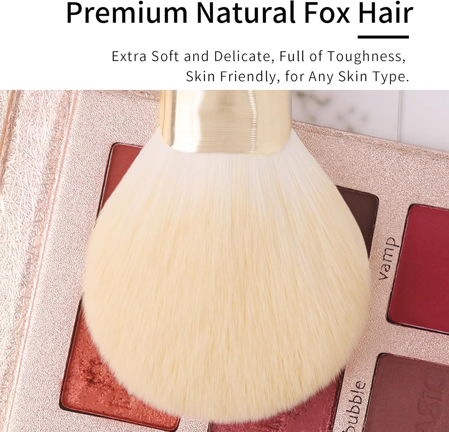ENZO KEN Natural Hair Makeup Brush Set Professional, Fox Hair Makeup Brushes Set with Case, Gold Cosmetic Brushes Makeup Set, Natural Makeup Brushes, Natural Hair Make up Brushes Set Professional.
