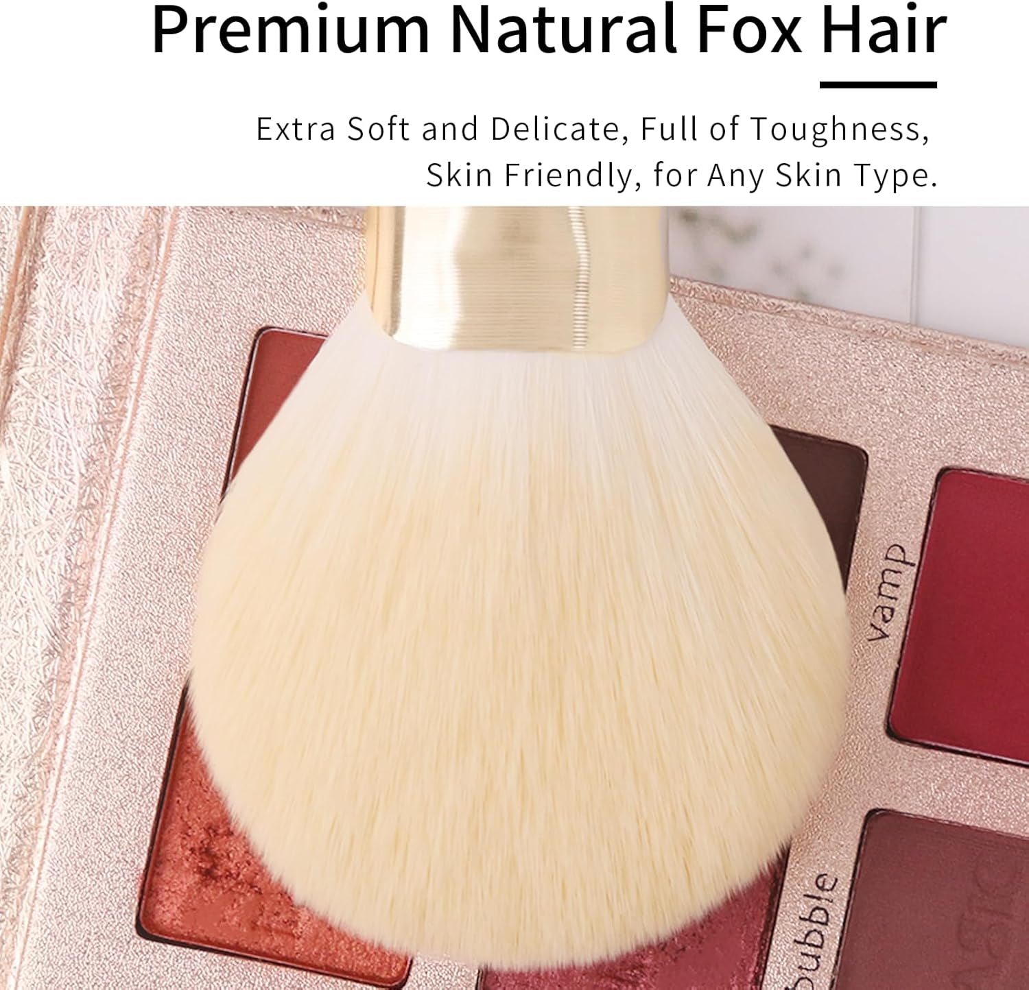 ENZO KEN Natural Hair Makeup Brush Set Professional, Fox Hair Makeup Brushes Set with Case, Gold Cosmetic Brushes Makeup Set, Natural Makeup Brushes, Natural Hair Make up Brushes Set Professional.