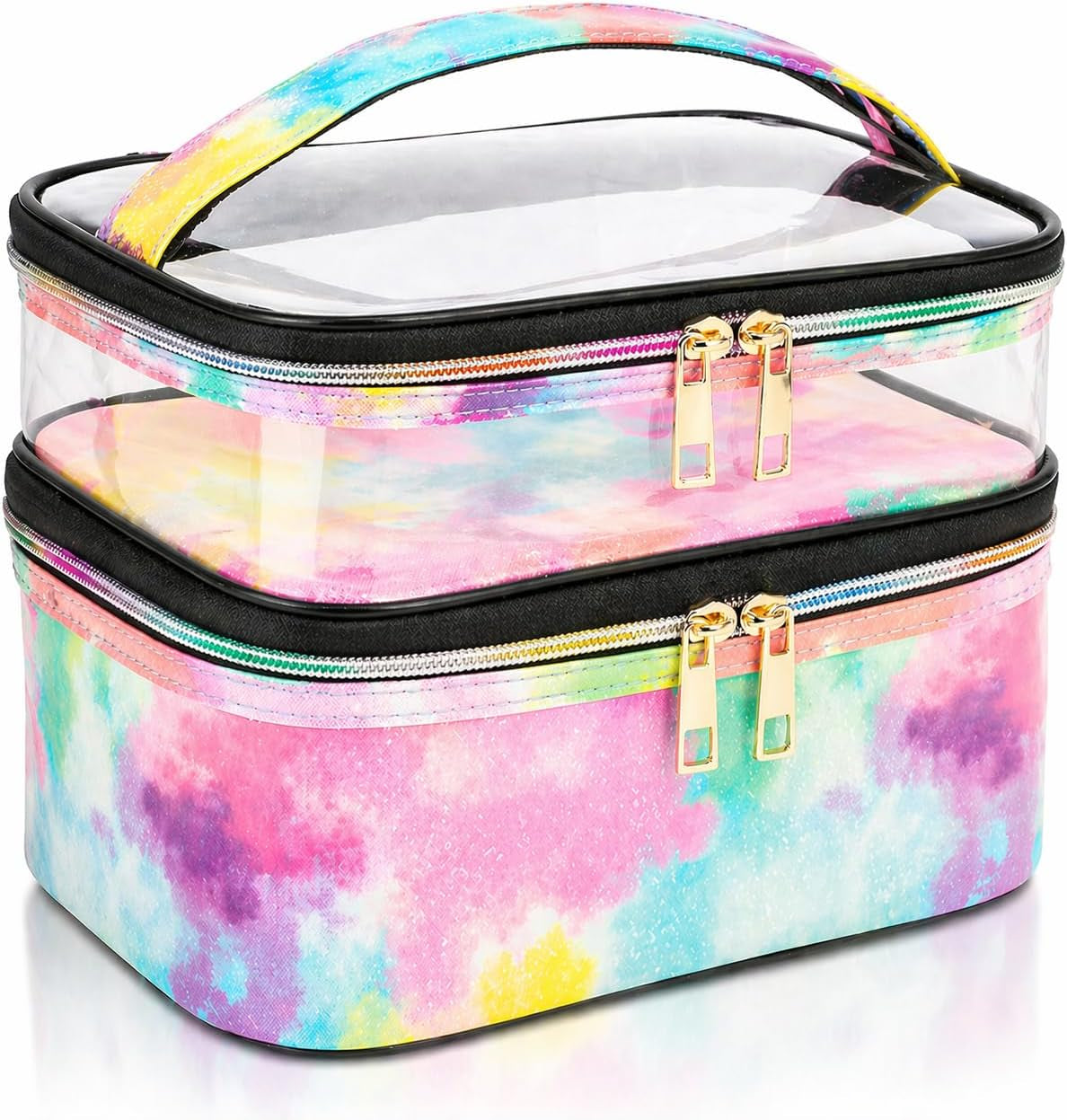 Travel Makeup Bag Makeup Organizer Bag Cosmetic Bag Makeup Bags for Women Cosmetics Cases Portable Waterproof Foldable Black