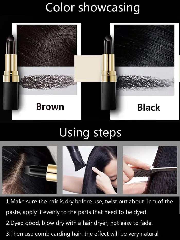 3 x Lai Mei 3.8g Hair Dye Stick for Quick Gray Coverage