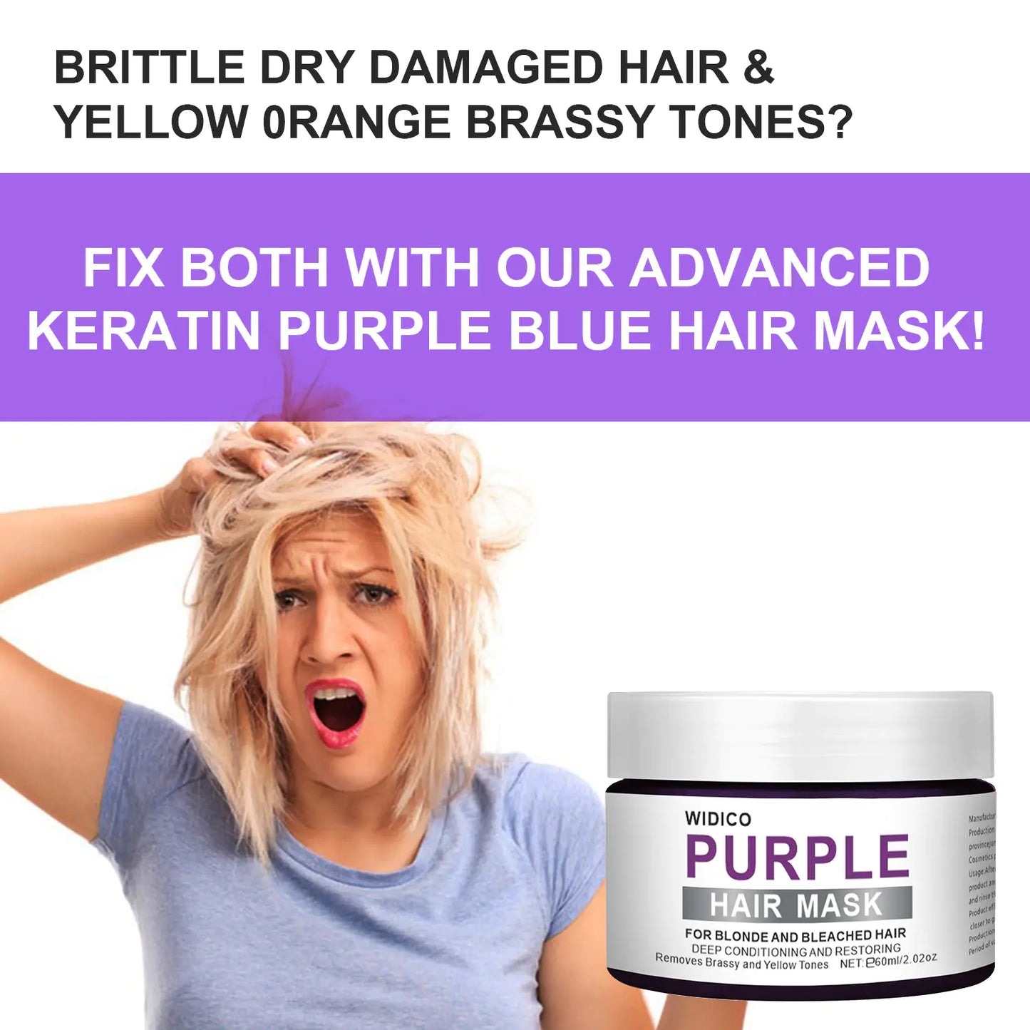 Purple Shampoo for Yellow Tone Removal and Hair Care