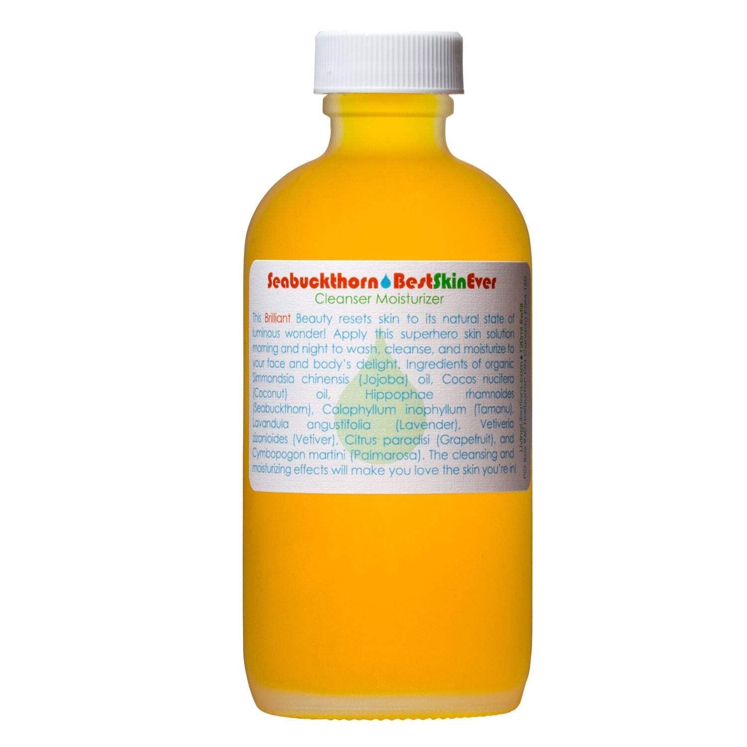 Living Libations - Organic Best Skin Ever All-In-One Facial Cleanser, Exfoliator + Moisturizer | Natural, Wildcrafted, Vegan Clean Beauty (Seabuckthorn, 1.69 Oz | 50 Ml)