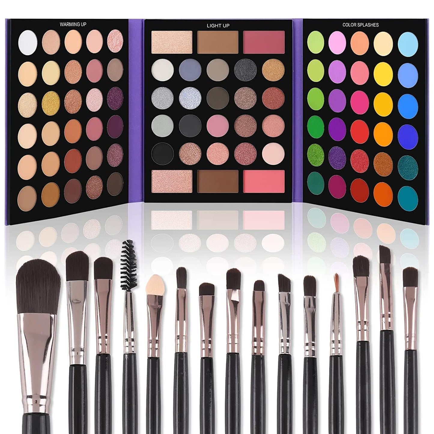 UCANBE 86-Color Eyeshadow Palette & 15-Piece Brush Set - Ultimate Makeup Kit for Stunning Looks, Perfect Valentine’s Day Gift!