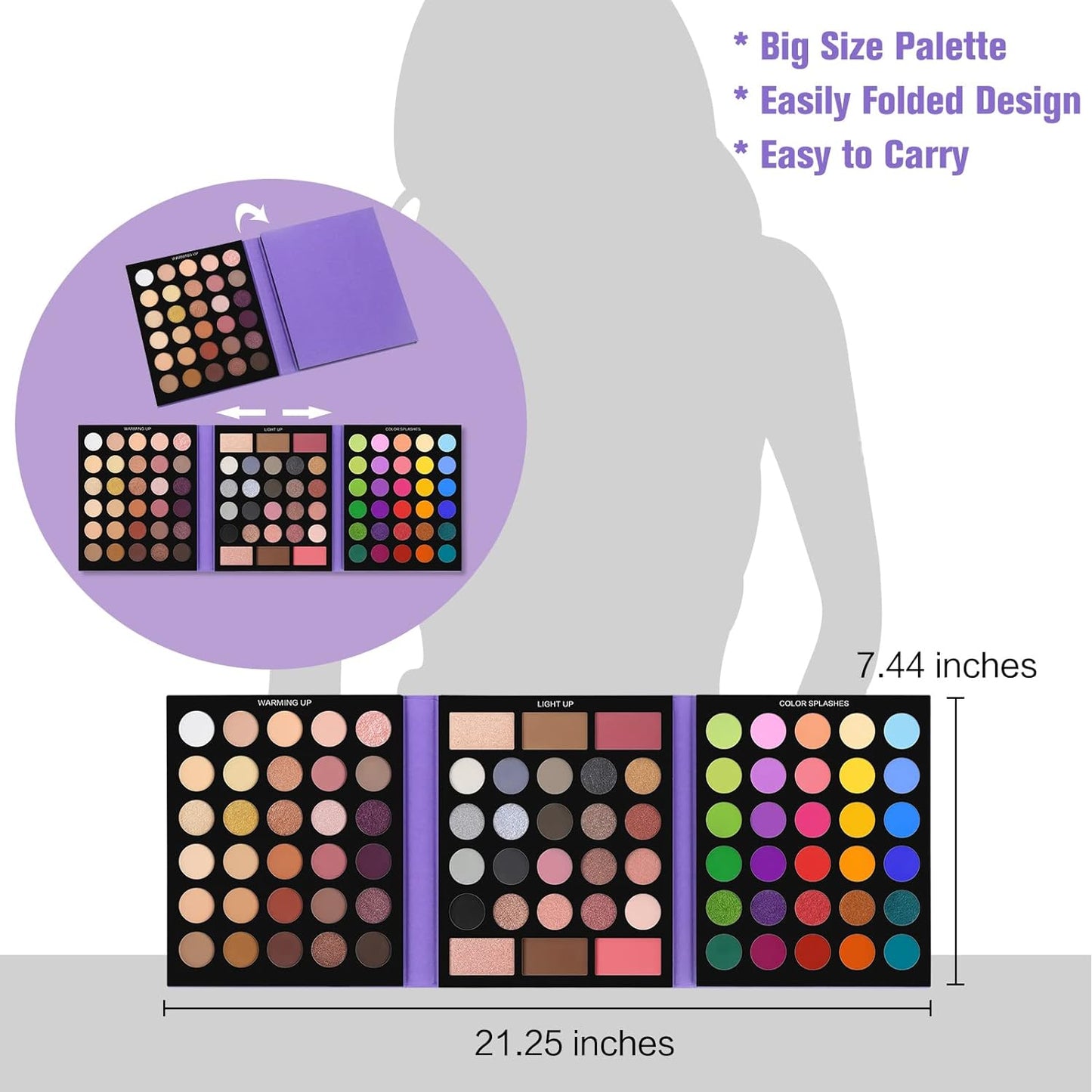 UCANBE 86-Color Eyeshadow Palette & 15-Piece Brush Set - Ultimate Makeup Kit for Stunning Looks, Perfect Valentine’s Day Gift!