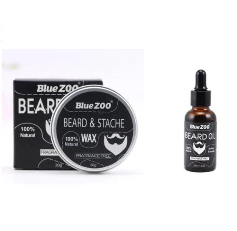 Dark Ocean Beard Kit Beard Balm Styling Wax Dual Comb Pouch Mini Shears 7-Piece Bundle