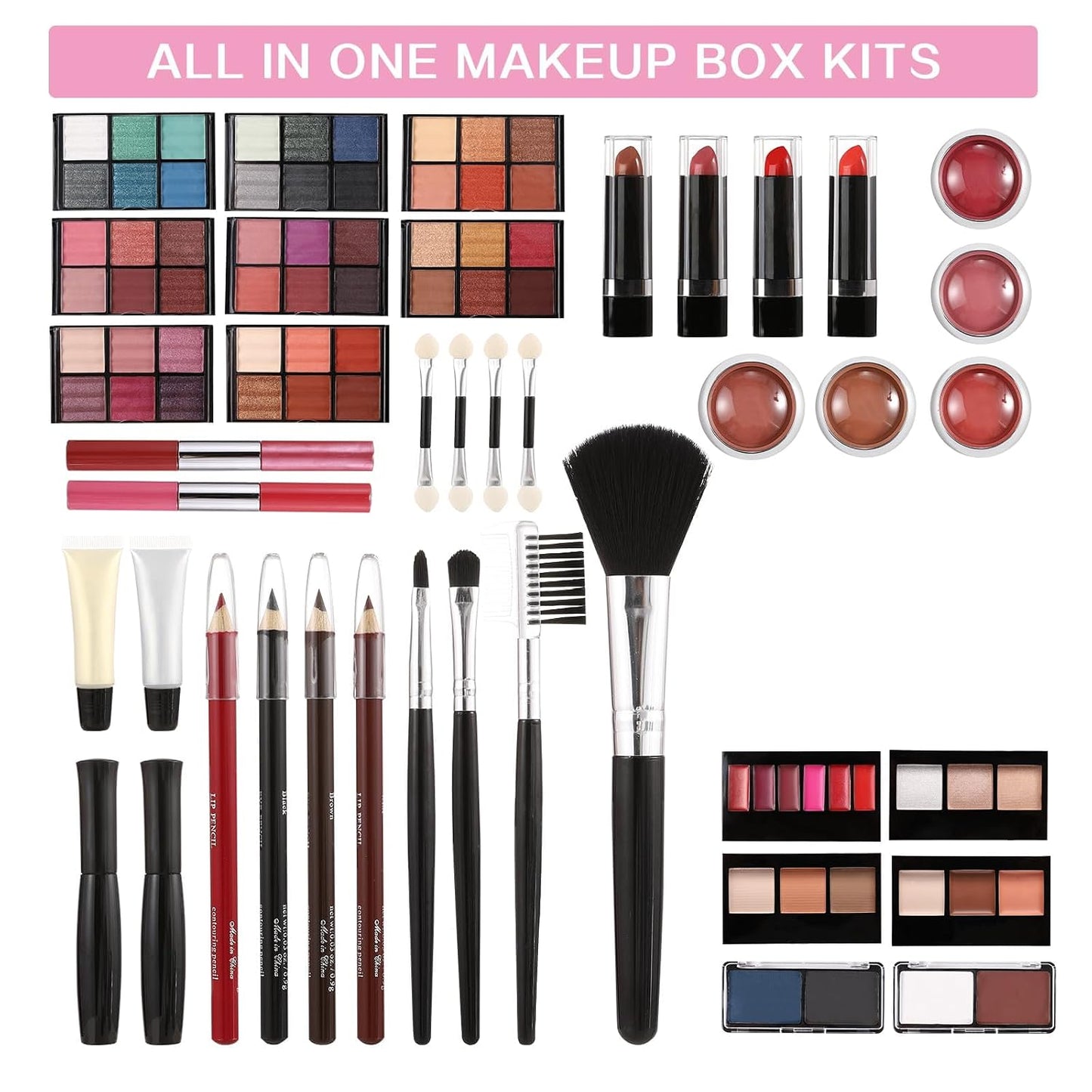 All in One Makeup Kit for Teens, 106 Pcs Professional Makeup Kit for Women Full Kit, Include Eyeshadow Palette, Lipstick Set, Concealer, Foundation, Lipgloss, Make-up Brush(Silver)