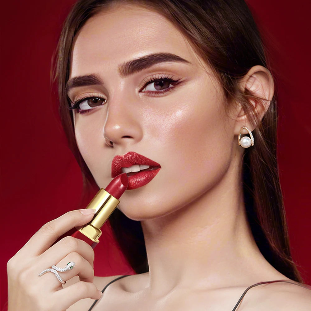 6-Piece Matte Velvet Lipstick Set with Pearlescent Glitter - Perfect Valentine's Day Gift in 6 Stunning Colors