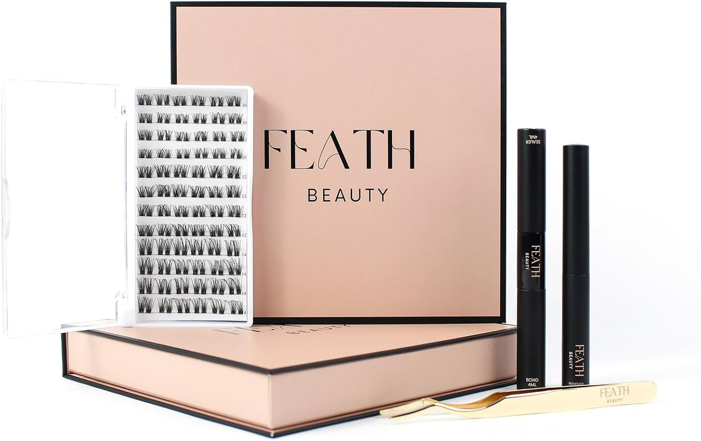 DIY Lash Kit with 72 Premium Lash Clusters, 2-In-1 Bond & Sealer, Remover, Precision Tweezers