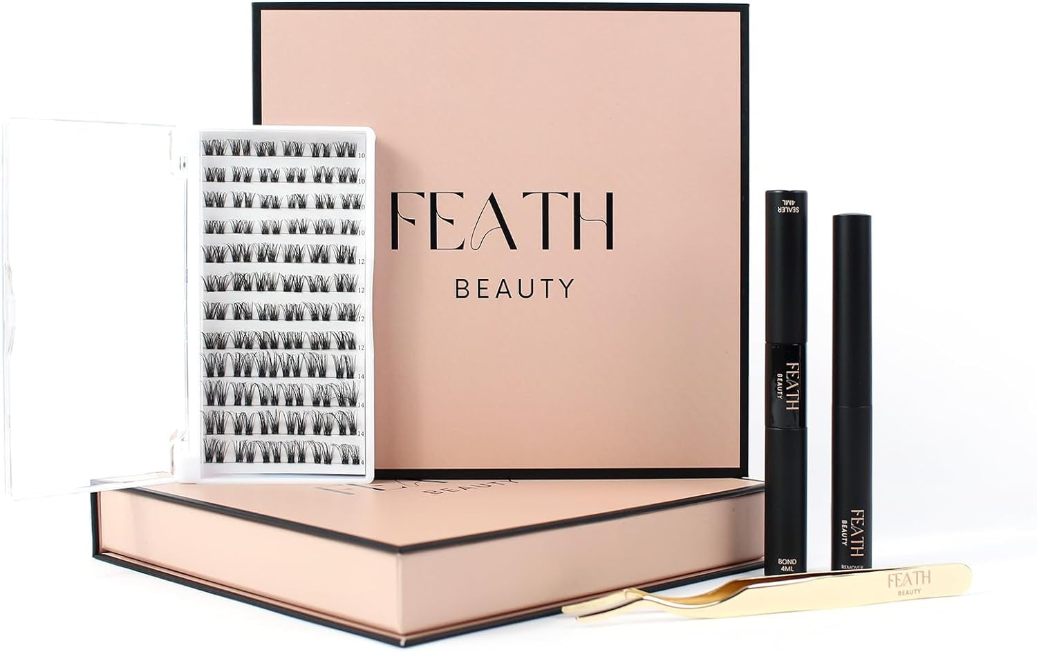 DIY Lash Kit with 72 Premium Lash Clusters, 2-In-1 Bond & Sealer, Remover, Precision Tweezers