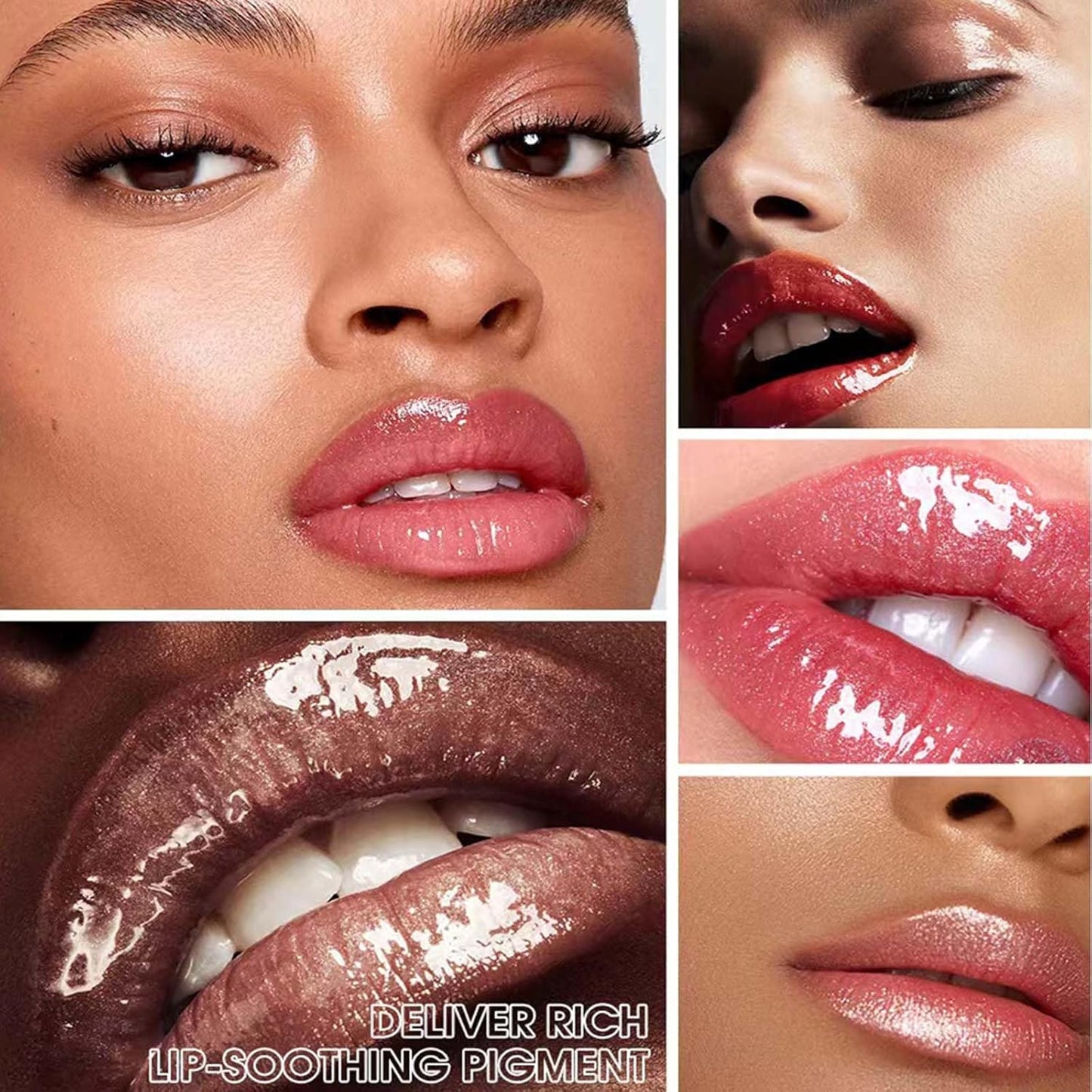 Nude Brown Plumping Glitter Lip Gloss - High Pigment, Long Lasting, Moisturizing Shine for Women & Girls (02#)