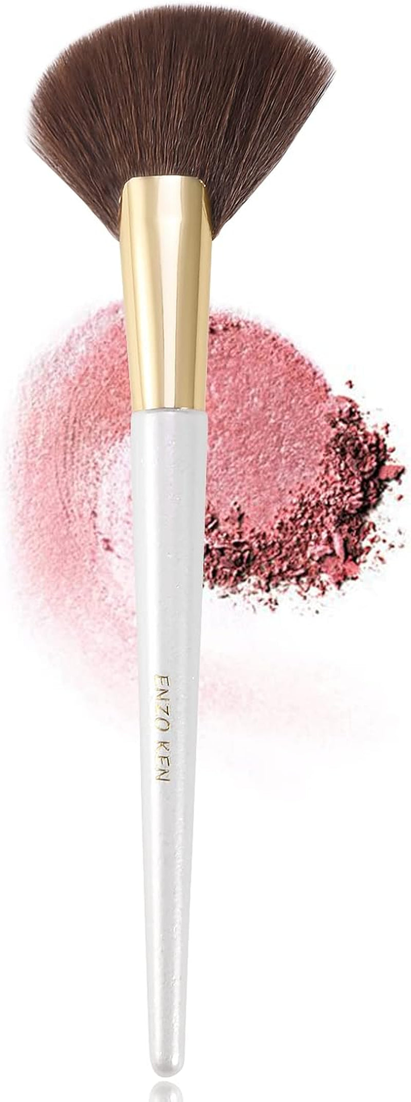 ENZO KEN Natural Hair Makeup Brush Set Professional, Fox Hair Makeup Brushes Set with Case, Gold Cosmetic Brushes Makeup Set, Natural Makeup Brushes, Natural Hair Make up Brushes Set Professional.