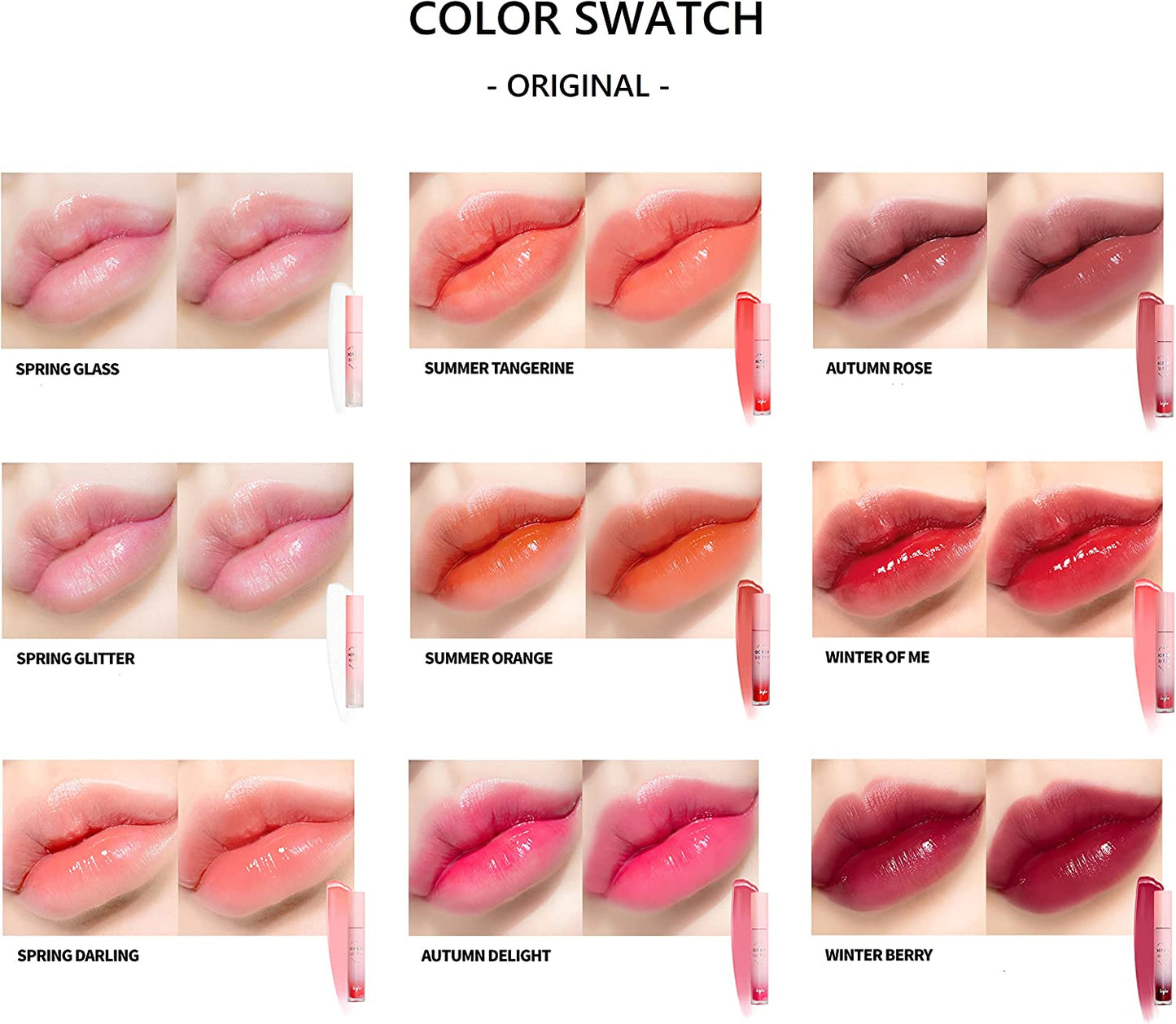 KEYBO Lip Plumper Dotom Lip Plus, 3 Steps Extreme Plumping Clear Lip Gloss by Essence Lip Care Oil & 16 Color Tints from Korean Makeup (08. Winter of Me)