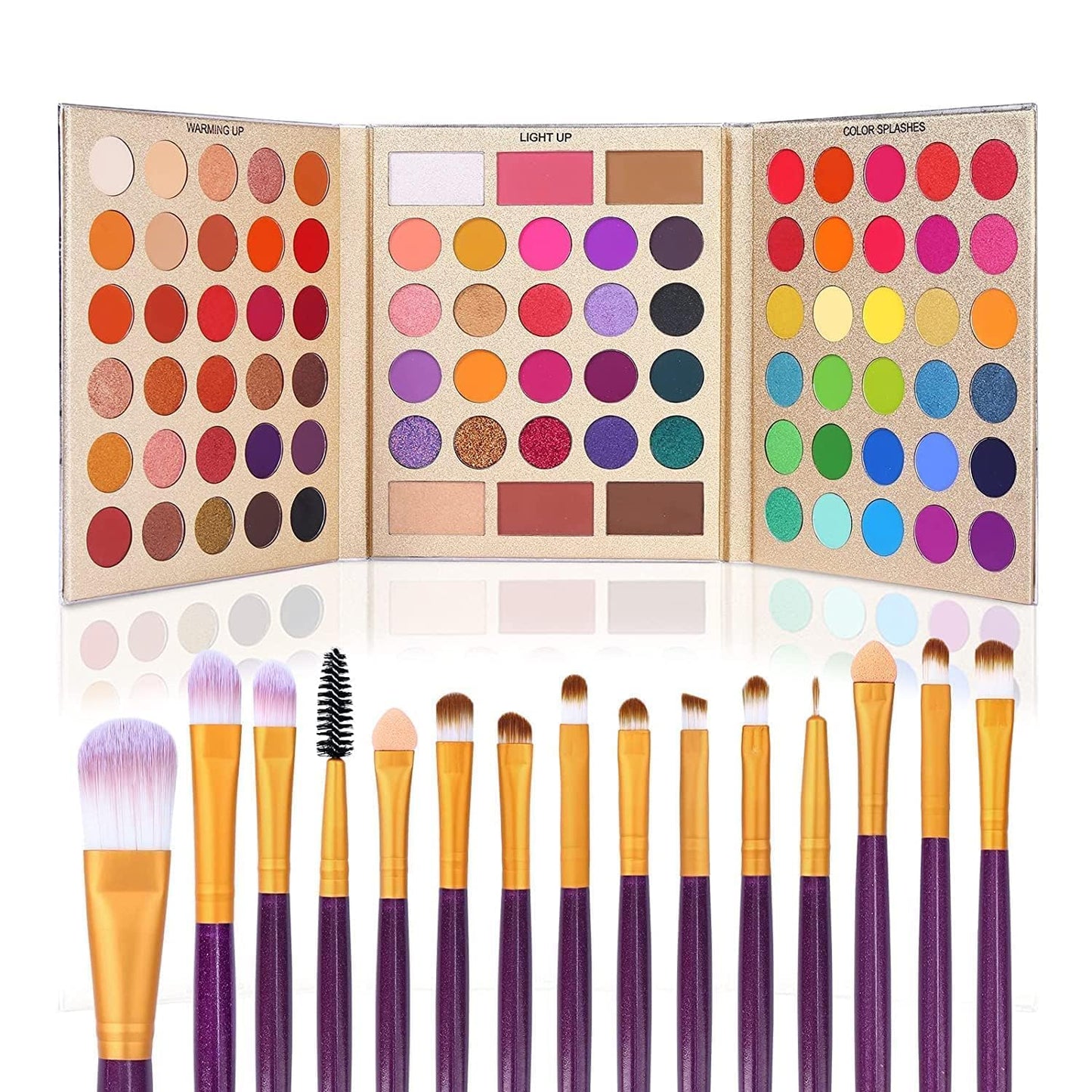 UCANBE 86-Color Eyeshadow Palette & 15-Piece Brush Set - Ultimate Makeup Kit for Stunning Looks, Perfect Valentine’s Day Gift!
