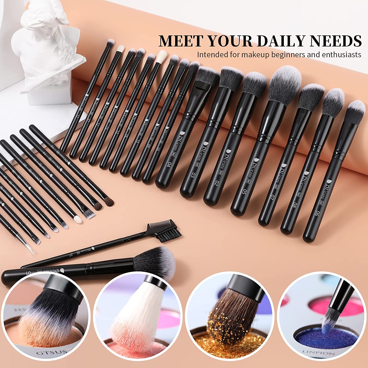 Transform Your Beauty Routine with the Ducare 27-Piece Professional Makeup Brush Set – Achieve Flawless Foundation, Seamless Blending, and Stunning Eye Looks!
