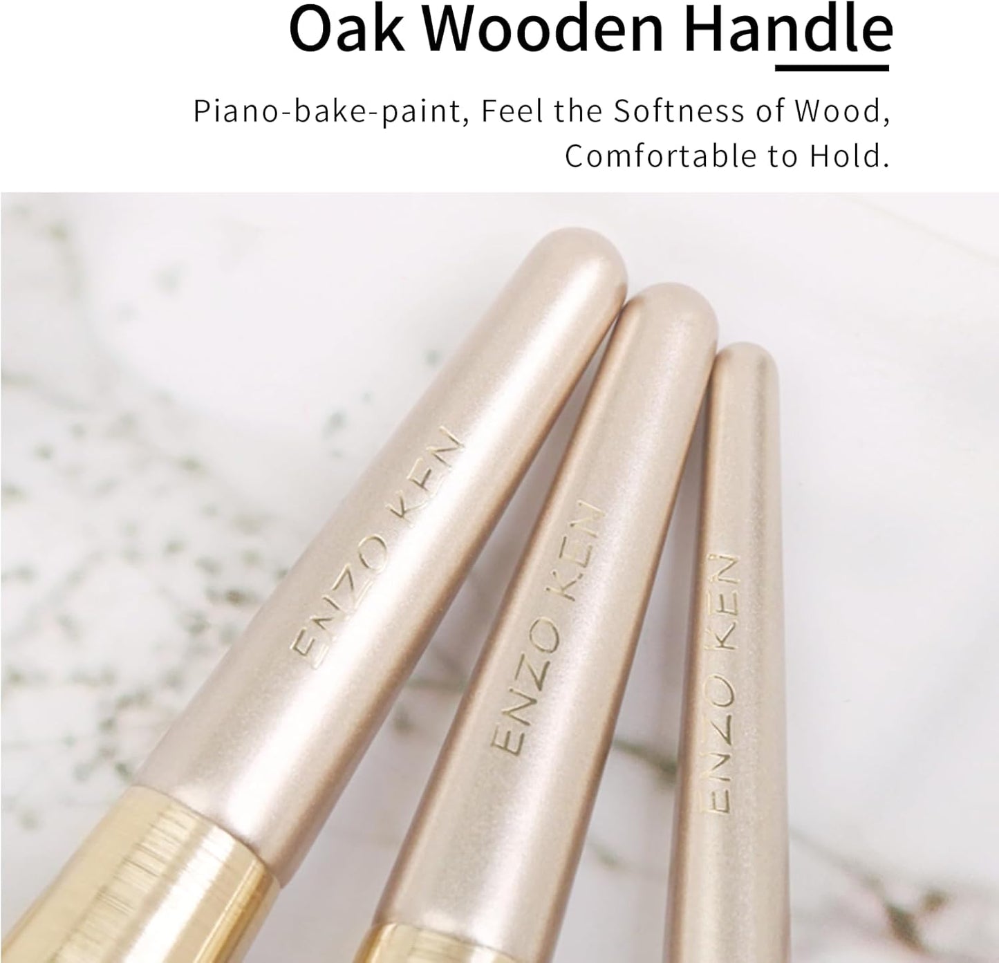 ENZO KEN Natural Hair Makeup Brush Set Professional, Fox Hair Makeup Brushes Set with Case, Gold Cosmetic Brushes Makeup Set, Natural Makeup Brushes, Natural Hair Make up Brushes Set Professional.