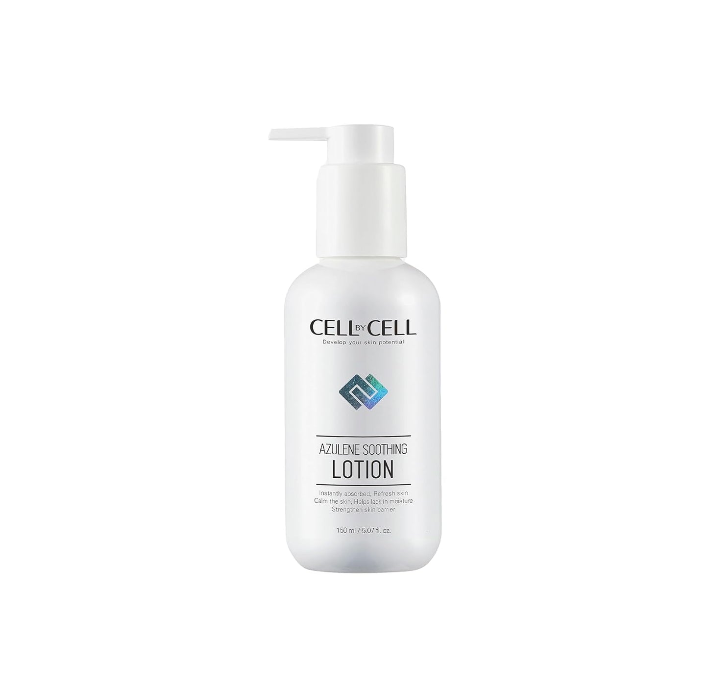 CELLBYCELL Azulene Soothing Lotion - Lightweight Formula for Restoring Skin's Natural Balance, Softness, and Smoothness - 150ml
