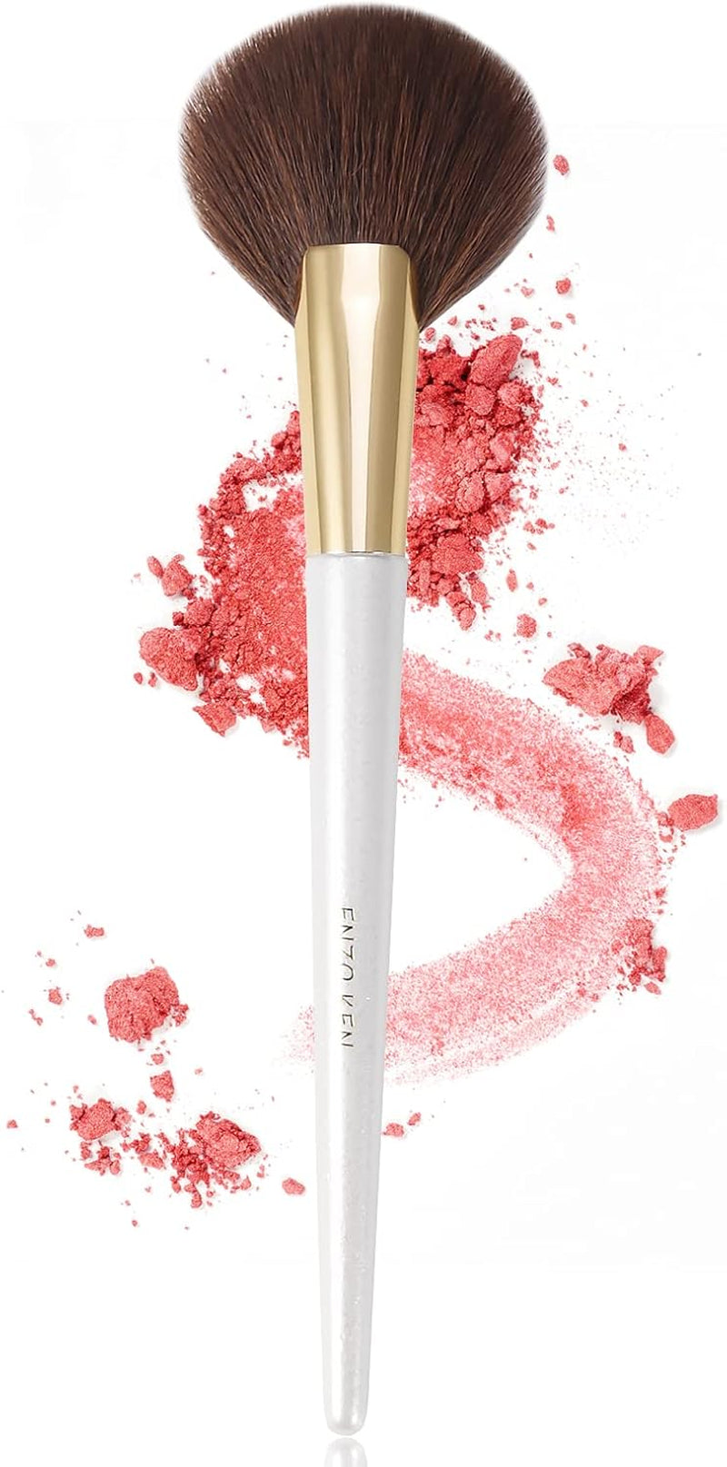 ENZO KEN Natural Hair Makeup Brush Set Professional, Fox Hair Makeup Brushes Set with Case, Gold Cosmetic Brushes Makeup Set, Natural Makeup Brushes, Natural Hair Make up Brushes Set Professional.